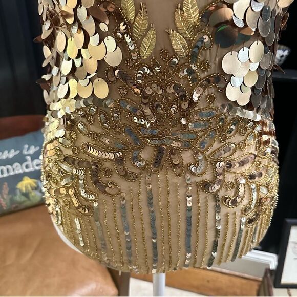 ASOS Bodysuit with Premium Gold Flame Embellishment Size 0 - Picture 7 of 15